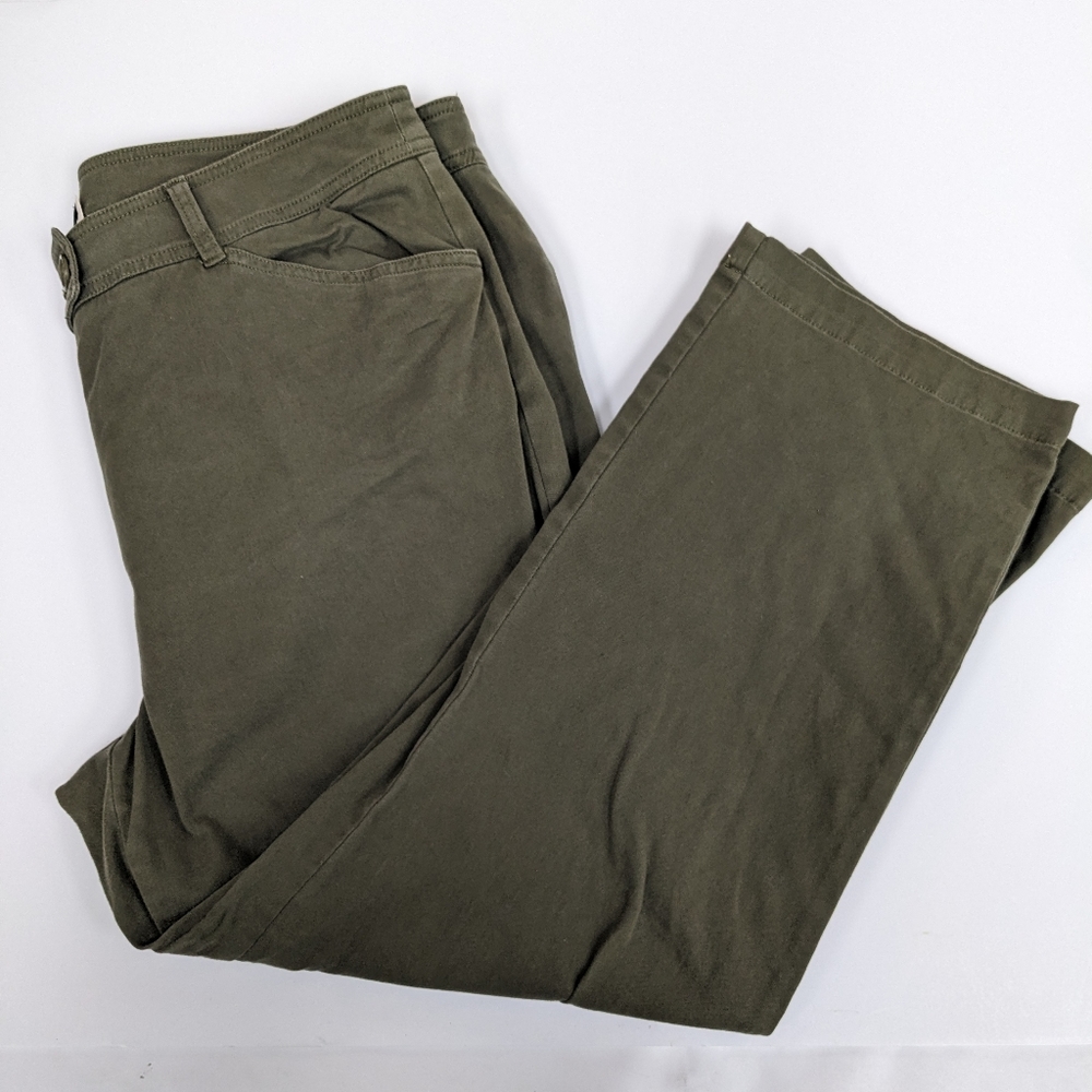 Jones New York sport stretch Green khaki pants size 16 [21]